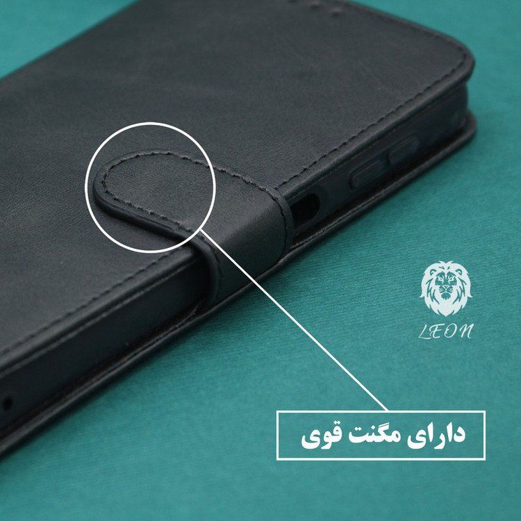 کیف کلاسوری لئون مدل Mortand Oro مناسب برای گوشی موبایل شیائومی Redmi Note 13 Pro 4G به همراه بند آویز