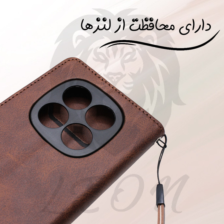 کیف کلاسوری لئون مدل Mokety مناسب برای گوشی موبایل سامسونگ Galaxy A33 به همراه بندآویز